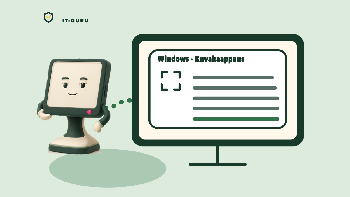 Kuvakaappaus yhdestä ikkunasta Windowsissa