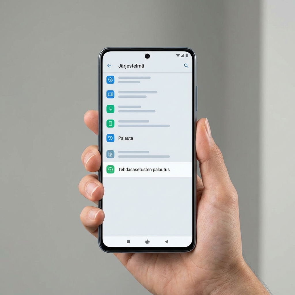 Tyhjennä Android asetuksista