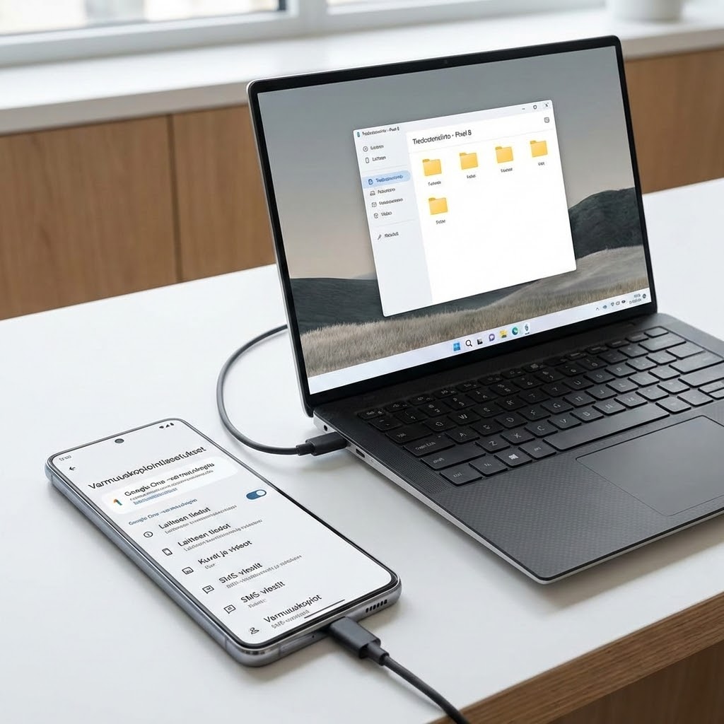 Varmuuskopioi Android USB-kaapelilla