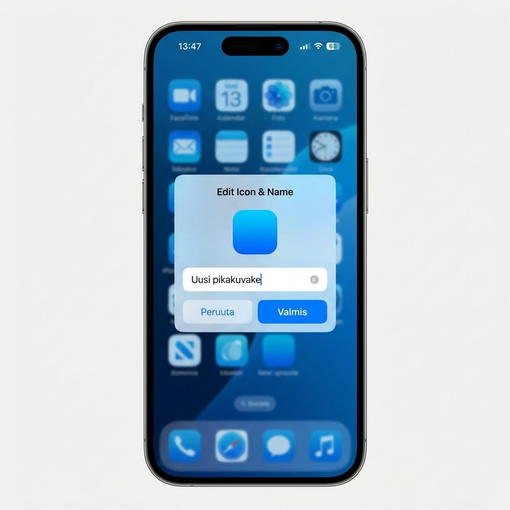Mukauta kuvakkeen nimi ja kuva