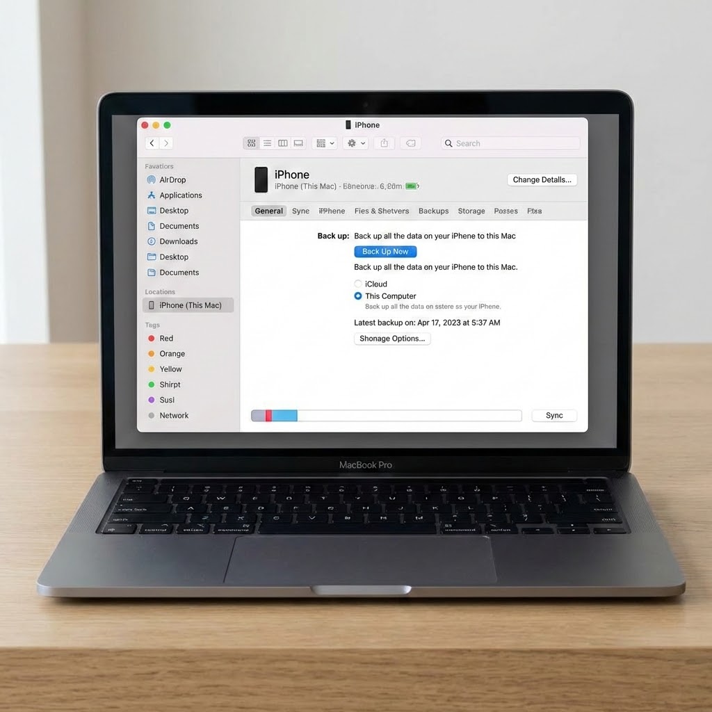 Varmuuskopioi iPhone Finderiin (Mac)