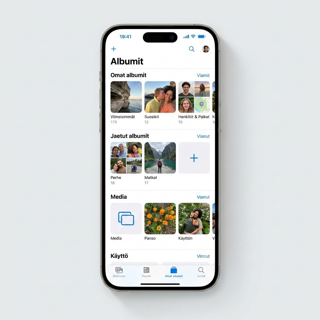 Järjestä albumit iPhonella